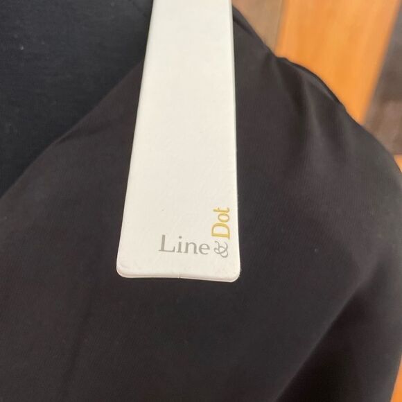 New with tags Line and Dot black mini dolman style dress with silk accents, sz M - Picture 3 of 6